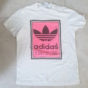 Adidas White and pink tshirt